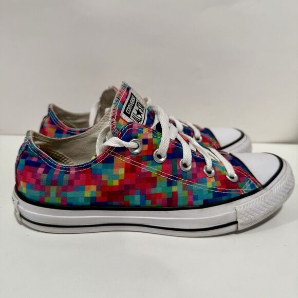 Converse Chuck Taylor Pixel Shoes  W6/M4 Pink Blue White Canvas Lace Up Sneakers - Picture 5 of 11